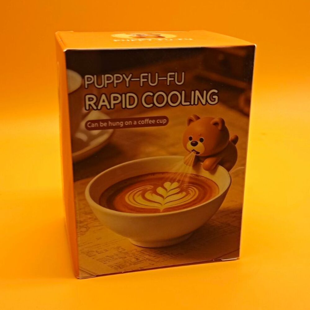 Puppy-Fu-Fu Rapid Cooling Fan for Coffee Cups & Bowls Brown Plastic MPN 8646